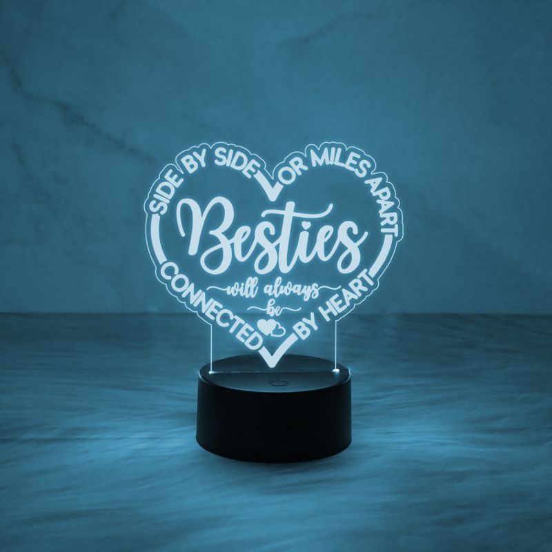 Heart Shape Acrylic Night Lamp Unique | Gift for Your Besties | Express Your Love for Bestie